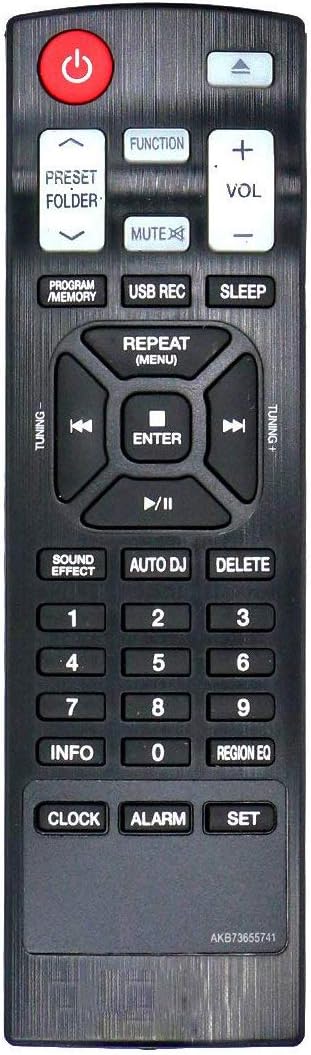 ALLIMITY AKB73655741 Remote Control Replacement for LG CD Home Audio Mini HiFi System Models CM4350, CM4550, and More