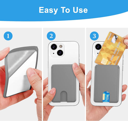 SHANSHUI 3 Pack Ultra Slim Phone Card Holder, Anti-Lost Design Stick on Wallet Compatible for iPhone and Most