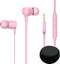 Joymiso Tangle Free Earbuds for Kids and Women, Comfortable Lightweight Wired Earphones with Case (Pink)