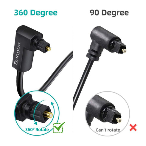 90 30 Armored Degree Optical Audio Cable, feet Optical Cable, Slim Digital Audio Fiber Optic Cable Toslink, Compatible