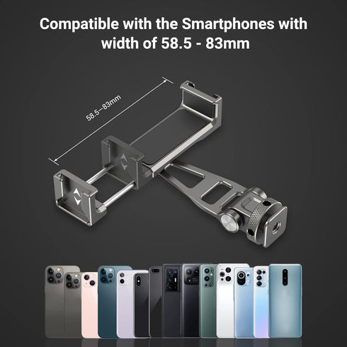 SmallRig Multifunctional Universal Cell Phone Mount Adapter, Phone Tripod Mount with Cold Shoe, Phone Holder for iPhone