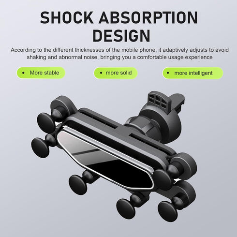 lekiliky Car Vent Phone Mount, Adaptive Mirror-Type & Scratch-Resistant Vent Navigation Holder, Shock-Absorbing
