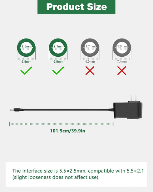 JOVNO 12V 1A Power Supply 5pcs, 100-240V AC to DC Adapter for LED Light Strips, CCTV, Routers, Speakers