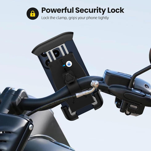 Bike Phone Holder, Motorcycle Phone Mount 360° Rotatable for iPhone 15 Pro Max/Plus, Galaxy S24 Ultra, 4.7"-7.3" Phones