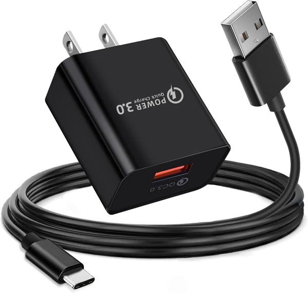 10FT USB C QC3.0 Charger for Motorola G Play 2021 2023, G Power 5G 2023 2024, Moto Edge, One Ace, USB Type C Cord