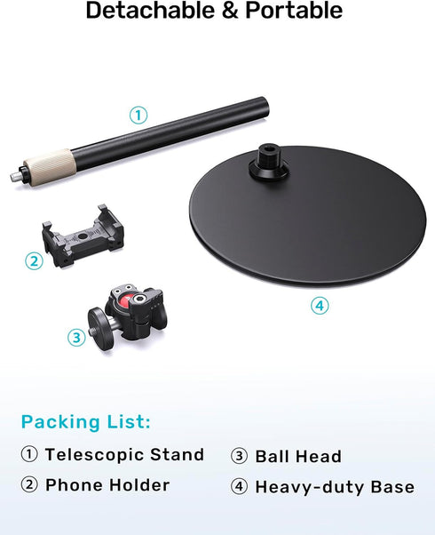 Etour C920 C922 360Rotatable 1/4" Webcam Stand for Desk, Raise Height Desktop Stand with Adjustment for Logitech Webcam
