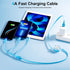2Pack Multi Charging Cable, 4Ft Retractable 3 in 1 USB Charger for iPhone, Samsung, PS, Tablet & More. Fast Charging!
