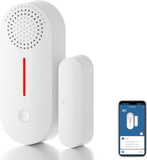 WiFi Door Window Sensor Alarm: WiFi Door Sensor with App Alerts, 120 dB Siren, Timed Arming and Disarming