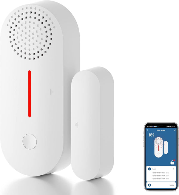 WiFi Door Window Sensor Alarm: WiFi Door Sensor with App Alerts, 120 dB Siren, Timed Arming and Disarming