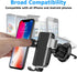 zipelo 360 Car Phone Holder, Vehicle Air Vent Smartphones Mount with Metal Hook Clip, Rotation Hands Free Automotive