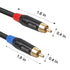 XIUZEN 1.5ft RCA Y-Splitter, Stereo Audio Adapter for Speaker, Subwoofer, Home Theater & More
