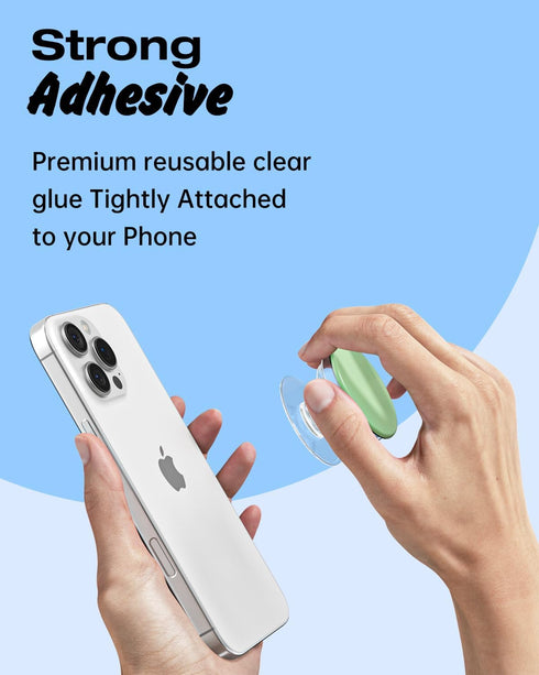 Svanove Adhesive Phone Grip Stick Holder, Collapsible Cell Phone Stand Expanding Kickstand for iPhone Samsung Mobile