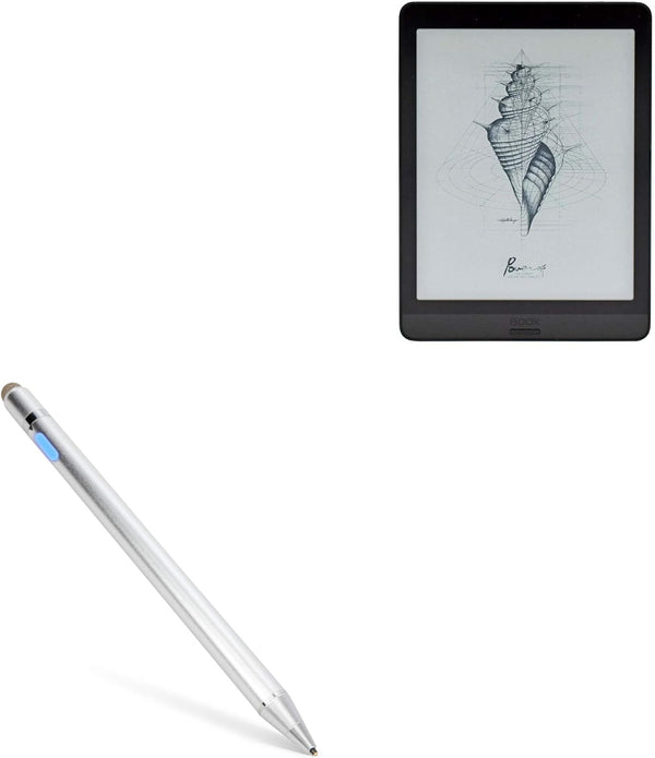 BoxWave Stylus Pen for Onyx BOOX Nova 3, AccuPoint Active Stylus with Ultra Fine Tip - Metallic Silver
