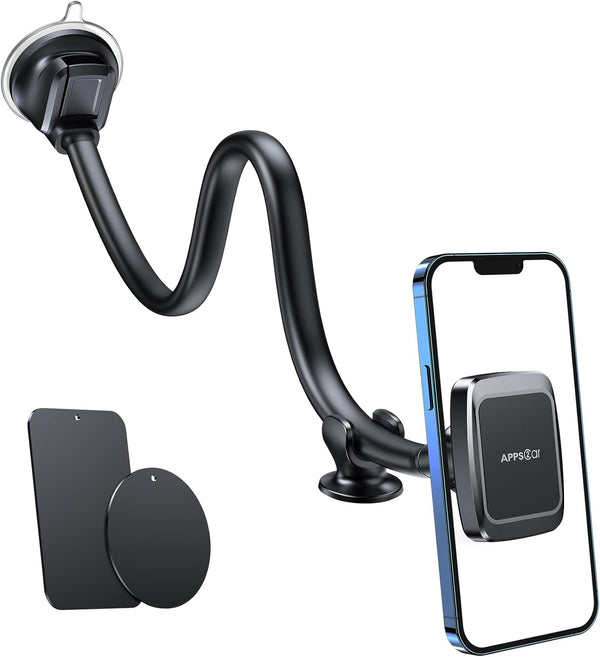 APPS2Car Magnetic Phone Holder Mount with 13-inch Flexible Long Arm & 6 Strong Magnets, Suction Car Mount for All Phones