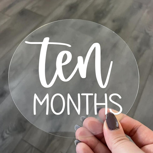 13 Acrylic Baby Milestone Discs for Photos - PCS Clear Monthly Cards, Photo Prop, Newborn Birth Announcement Sign
