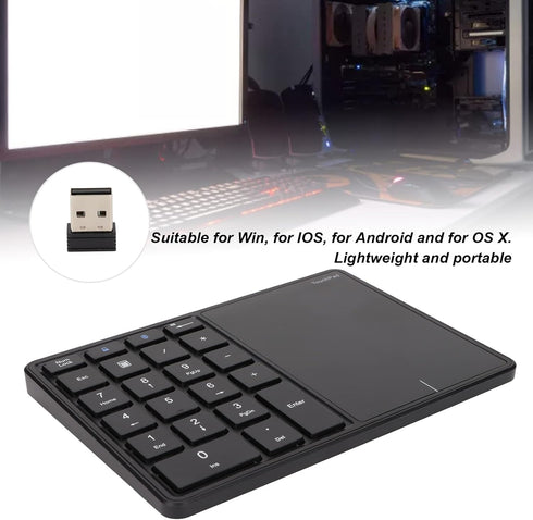 Yosoo Numeric Keypad Touchpad 2 in 1 Wireless Slim Number Pad, 22 Keys Bluetooth 4.2, Portable Financial Accounting