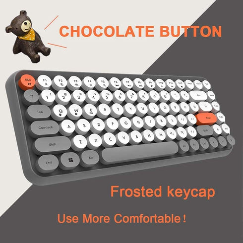 FELICON Wireless Bluetooth Keyboard, Portable Mini 84-Key Typewriter Keyboard for Android, iPad, Windows, Dark