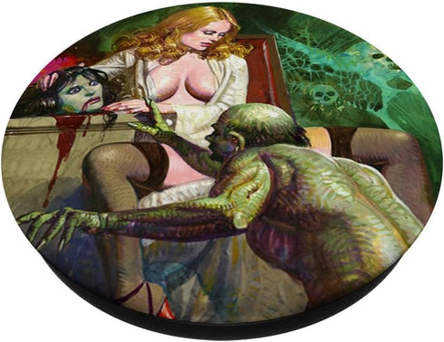 Creepy Zombie Pin Up Horror Movie Sexy Blonde Lingerie Girl PopSockets Standard PopGrip