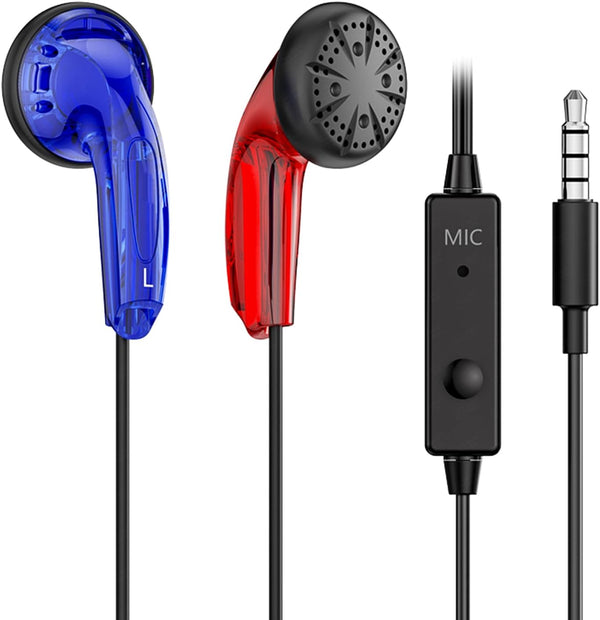Yuandao Wired HiFi Earbuds, 15.4mm Dynamic 3.5mm Plug Flat Head Earphones with Mic, Bass Stereo IEMs for Gaming/Sport,