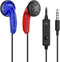 Yuandao Wired HiFi Earbuds, 15.4mm Dynamic 3.5mm Plug Flat Head Earphones with Mic, Bass Stereo IEMs for Gaming/Sport,