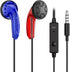 Yuandao Wired HiFi Earbuds, 15.4mm Dynamic 3.5mm Plug Flat Head Earphones with Mic, Bass Stereo IEMs for Gaming/Sport,