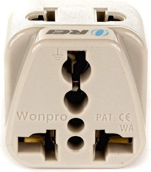 OREI USA to Israel, Gaza, Palestine Travel Adapter Plug (Type H) - 2 in 1, CE Certified, 2 Pack, White