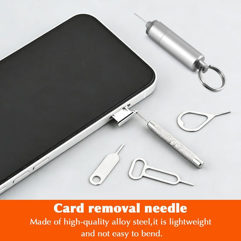 Yuanfenron 2 1 Reset Alloy Steel SIM Card Tray Removal Tool with Cleaning Brush & Keyring, in EDC Portable Keychain