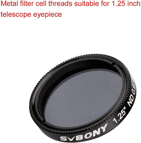 SVBONY SV139 1.25 inch Moon Filter 12.5% Transmission ND8 Neutral Density for Telescope Eyepiece