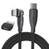 USB C to USB C Fast Charging Cable 6ft 60W with USB A Adapter, 180° Rotating Fast Charge Cable, Nylon Braided for