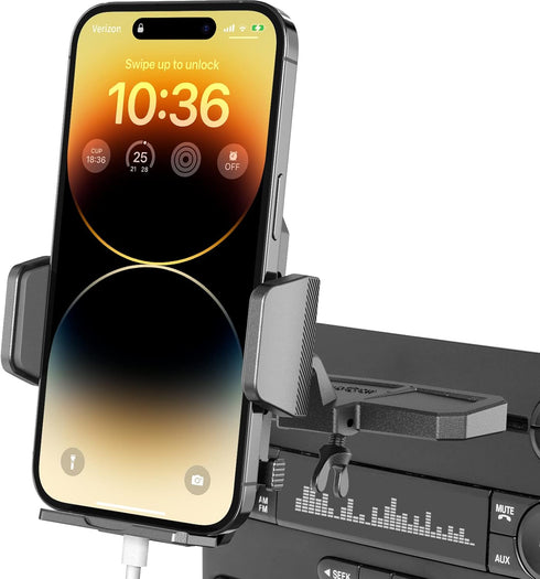 APPS2Car Sturdy CD Slot Phone Mount with One Hand Operation Design, Hands-Free Car Phone Holder, Universally Compatible
