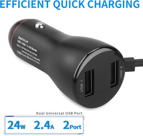 Fast Car Charger, Upgrade Dual USB Rapid Adapter Compatible with iPhone 15/14/13 Pro Max/13/12/11/Xs/XS