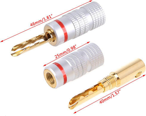 Hisocute 8 4mm Pcs Plated Copper BFA Banana Plug Adapter Wire Speaker Connectors Connector Dust Cap Cover Protector