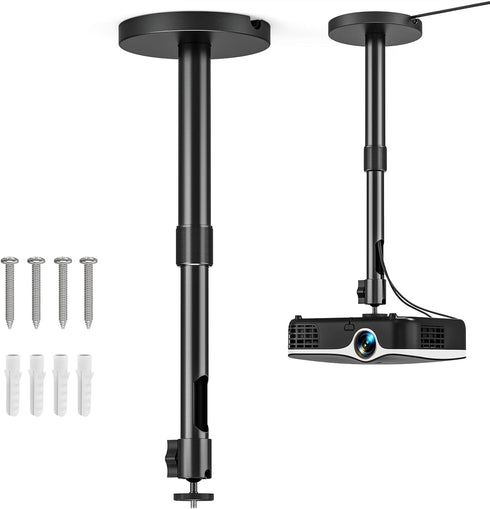 JUBOR Projector Ceiling Mount, 10.8" - 15" Extendable Length Ceiling Projector Stand with