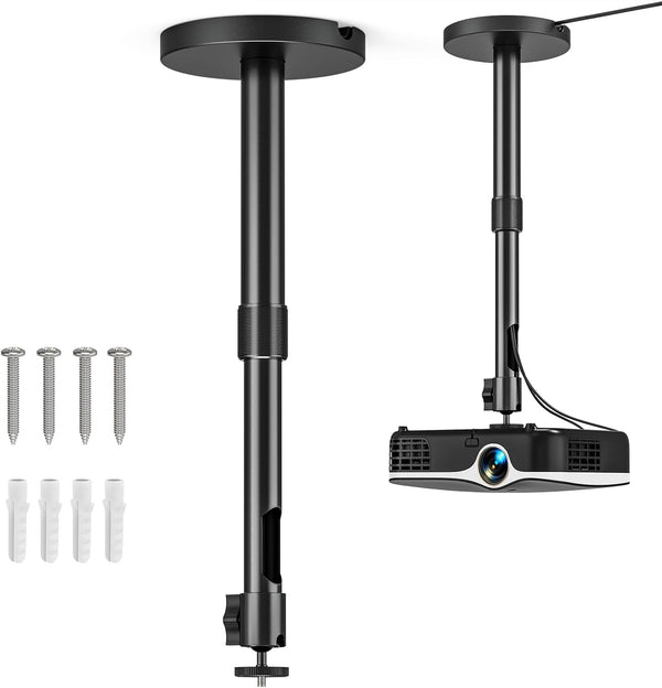 JUBOR Projector Ceiling Mount, 10.8" - 15" Extendable Length Ceiling Projector Stand with