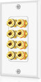 TNP Products TNP Home Theater Wall Plate - Banana Plug Wall Plate, 4 Speaker
