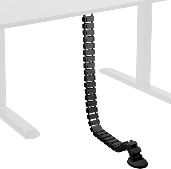 VIVO Vertebrae Cable Management Kit for Desk, Adjustable Quad Entry Wire Organizer, Cable Protection Cover, Black
