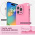 iPhone 14 Pro Max Case by SURPHY, Pink Liquid Silicone with Screen Protector, Camera Protection & Soft Microfiber