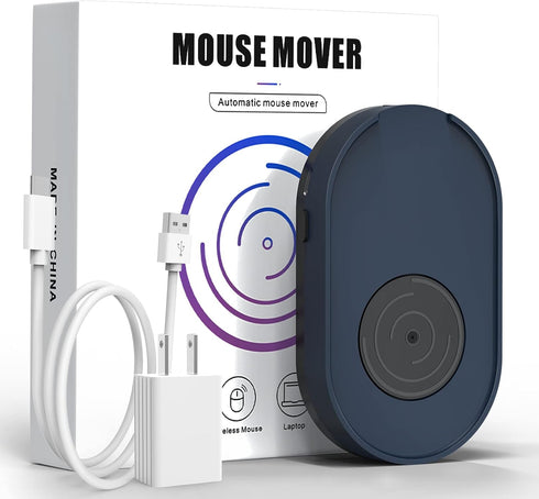 Mouse Jiggler, Undetectable Mouse Mover Device with USB Cable and 5V1A Adapter, Moves Mouse Automatically, Blue