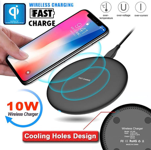 UrbanX OptiPad Fast Wireless Charger Pad, 10W Fast-Charging Soft Touch Top for Your Devices
