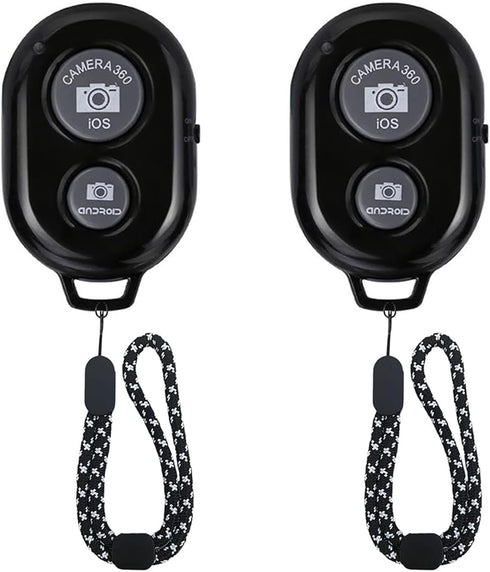 Wireless Camera Shutter Remote Control for Smart Phones - Compatible with iOS/Android (2 Black)