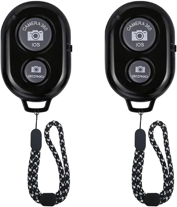 Wireless Camera Shutter Remote Control for Smart Phones - Compatible with iOS/Android (2 Black)