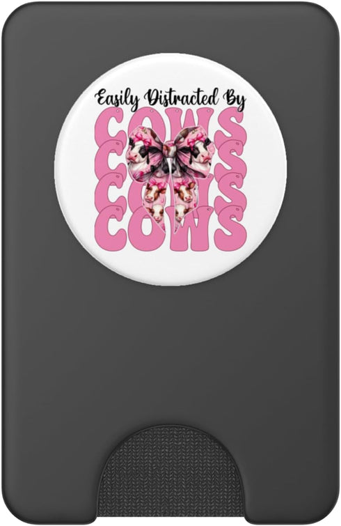 Womens Coquette Bow Dairy Farmer Cow Farming Gifts Easily Distracted by Cows Dairy Farmer Cow Farming Girl Mom
