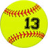 Softball No #13 Jersey Number 13 Ball Catcher & Pitcher Gift PopSockets PopGrip: Swappable Grip for Tablets & Phones