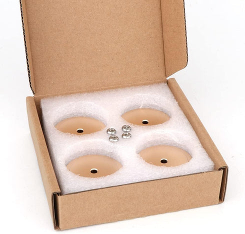 Monosaudio Speaker Isolation Feet 4 Pcs 40x15mm Aluminum Feet with Non-Slip Rubber Rings for Audio Equipment