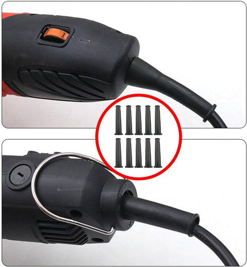 CHENJIN 10PCS Drill Grinder Wire Protection Sleeve - 69mm Cable Boots Flexible Rubber Hose for Power Tools