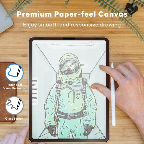 EIP Detachable Paper-feel Screen Protector for iPad mini 6 8.3”, Reusable Nano Tech, Easy Install & Detach, Anti-glare,