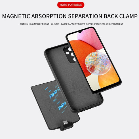 Battery Case for Galaxy A24, Extended Battery Charging Case for Samsung Galaxy A24 Rechargeable External Backup Battery Power Bank Charger Case, 5000mAh, Black