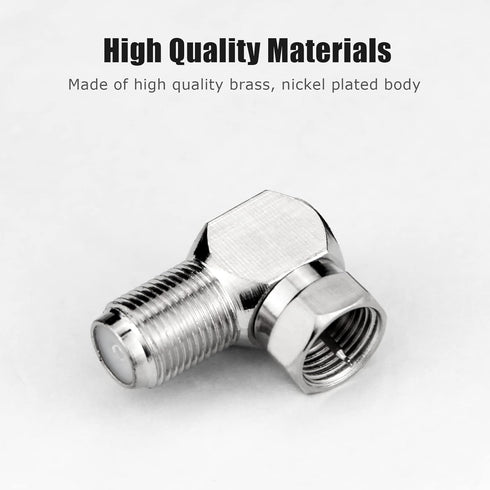 Right Angle Coax Connector, 5 Pack F Type 90 Degree Coaxial Male to Female Cable Connector