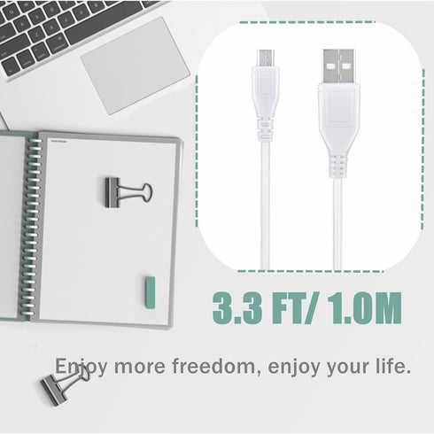 CJP-Geek 5ft S-100 White Micro USB Power Charging Cord Cable Lead Replacement for Sound Oasis White Noise Machine