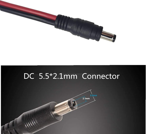 AEISVIK 5.5 2.1mm 10ft 12v 24v 16AWG 15A DC x Connector Car Charger Power Supply Cord - Cigarette Lighter Male Plug